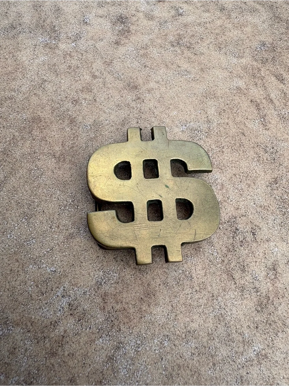 Brass Dollar Sign Belt Buckle